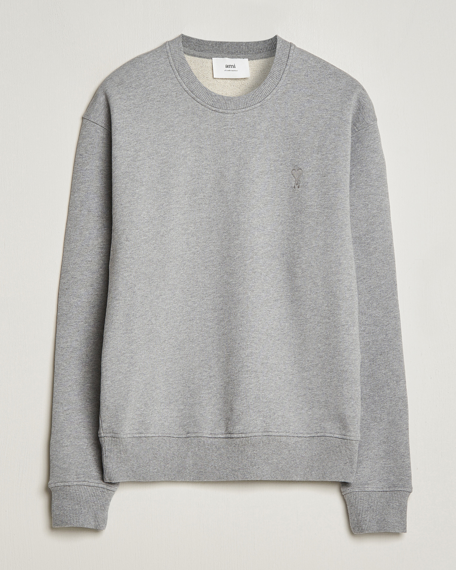Herren | Pullover | AMI | Tonal Heart Logo Sweatshirt Heather Grey