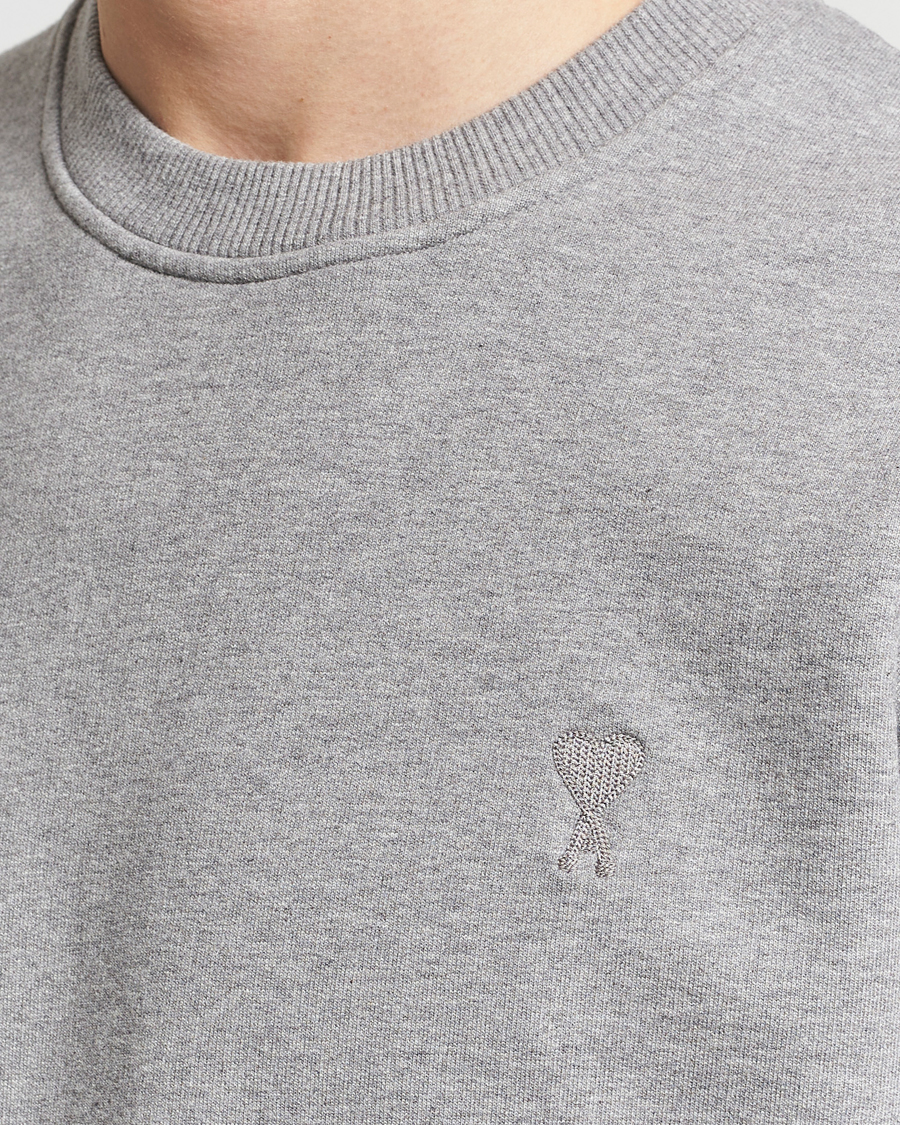 Herren | Pullover | AMI | Tonal Heart Logo Sweatshirt Heather Grey