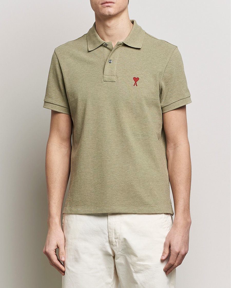 Herren | Poloshirts | AMI | Heart Logo Piquet Polo Heather Sage
