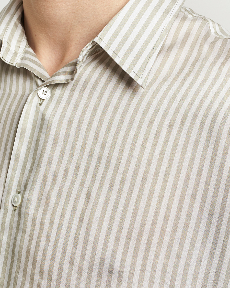 Herren | Hemden | AMI | Boxy Fit Striped Short Sleeve Shirt Chalk/Sage