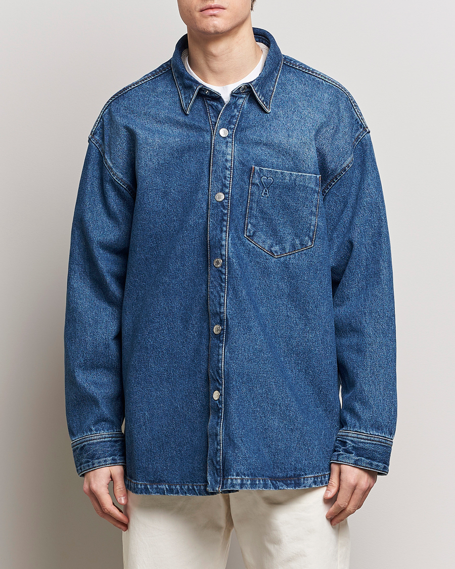 Men | Spring Jackets | AMI | Oversized Denim Jacket Used Blue