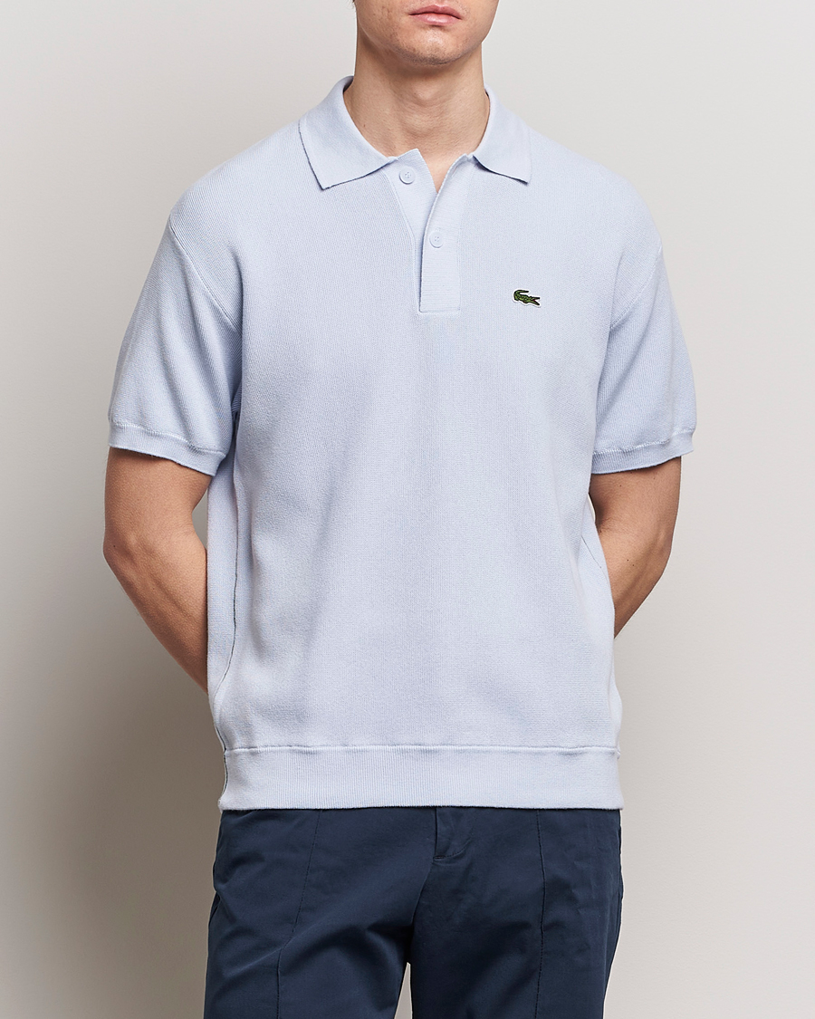 Herren | Poloshirts | Lacoste | Relaxed Fit Moss Stitched Knitted Polo Phoenix Blue