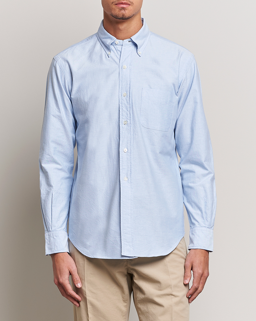 Herren | Freizeithemden | Kamakura Shirts | Vintage Ivy Oxford Button Down Shirt Light Blue