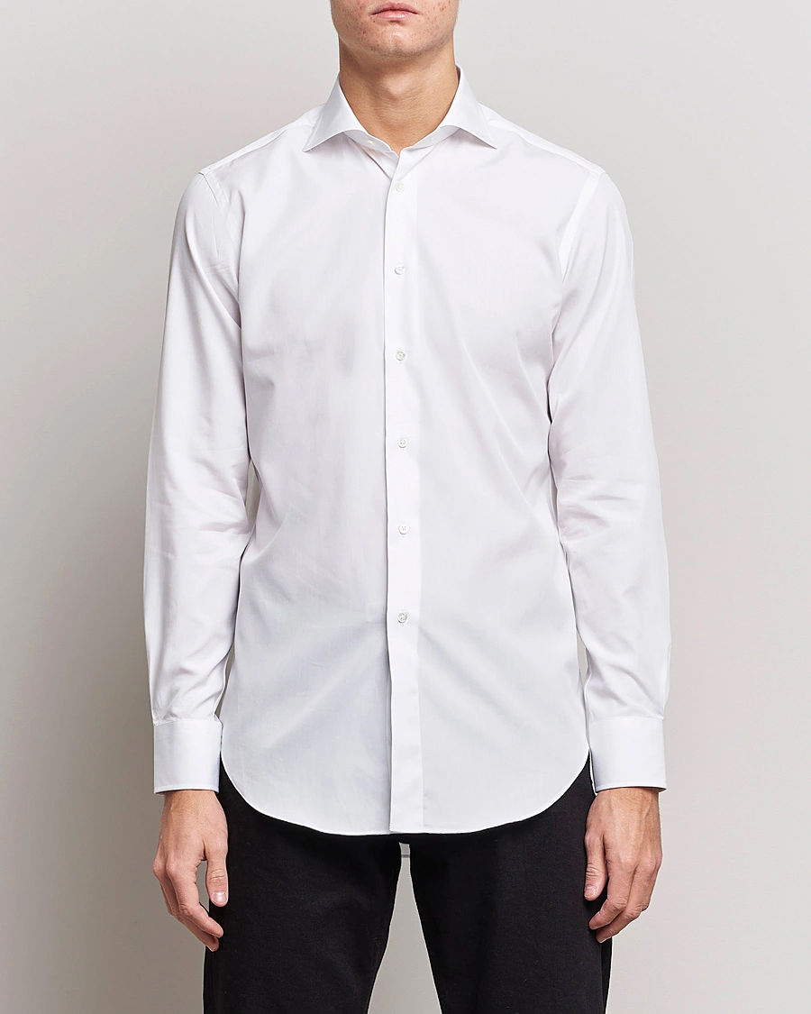 Herren | Hemden | Kamakura Shirts | Slim Fit Broadcloth Dress Shirt White