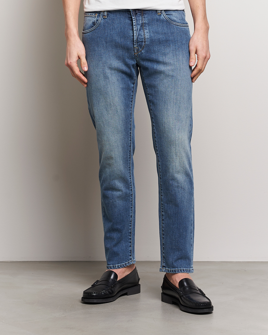 Herren | Jeans | Incotex | 5-Pocket Stretch Denim Medium Blue