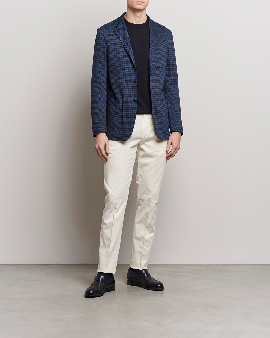 Herren | Sakkos | Canali | Micro Check Jersey Blazer Navy