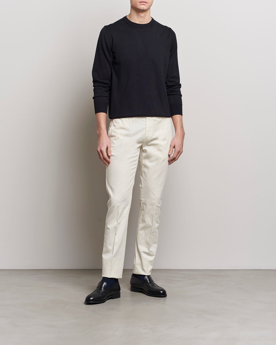 Herren | Pullover | Canali | Cotton Crew Neck Pullover Black