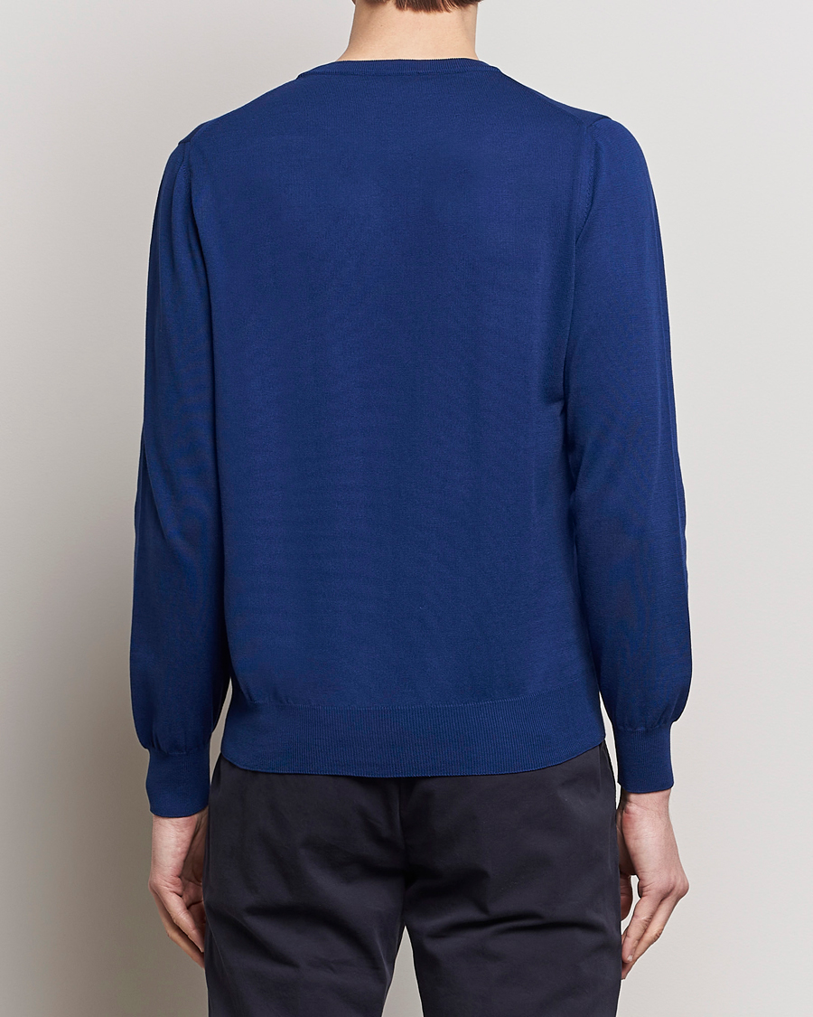 Herren | Pullover | Canali | Cotton Crew Neck Pullover Royal Blue