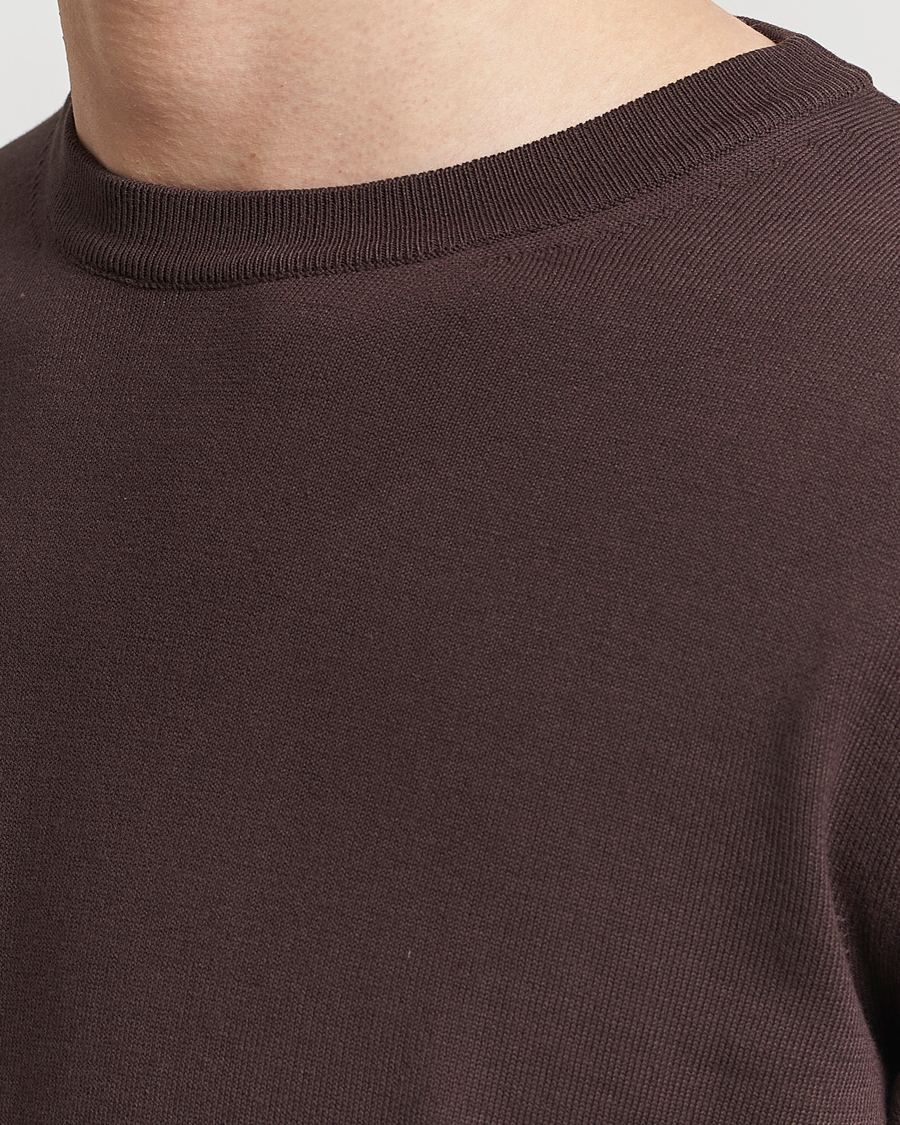 Herren | Pullover | Canali | Cotton Crew Neck Pullover Dark Brown