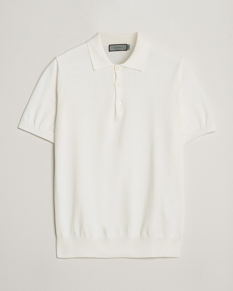 Herren | Poloshirts | Canali | Cotton Short Sleeve Polo White