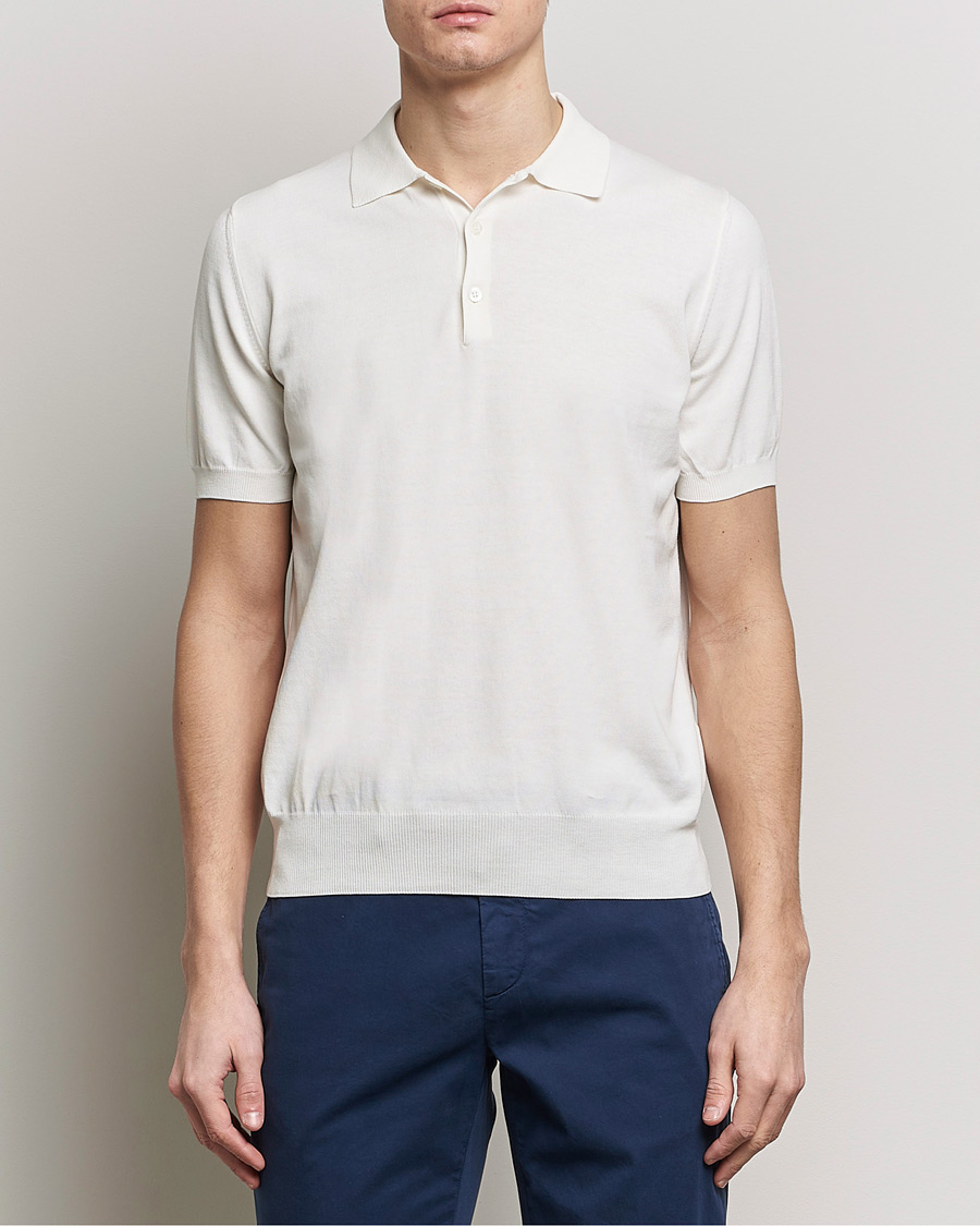 Herren | Quiet Luxury | Canali | Cotton Short Sleeve Polo White