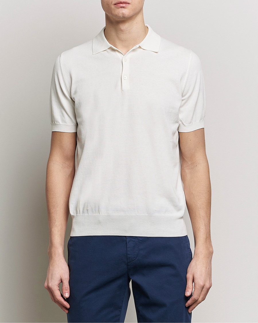 Herren | Poloshirts | Canali | Cotton Short Sleeve Polo White