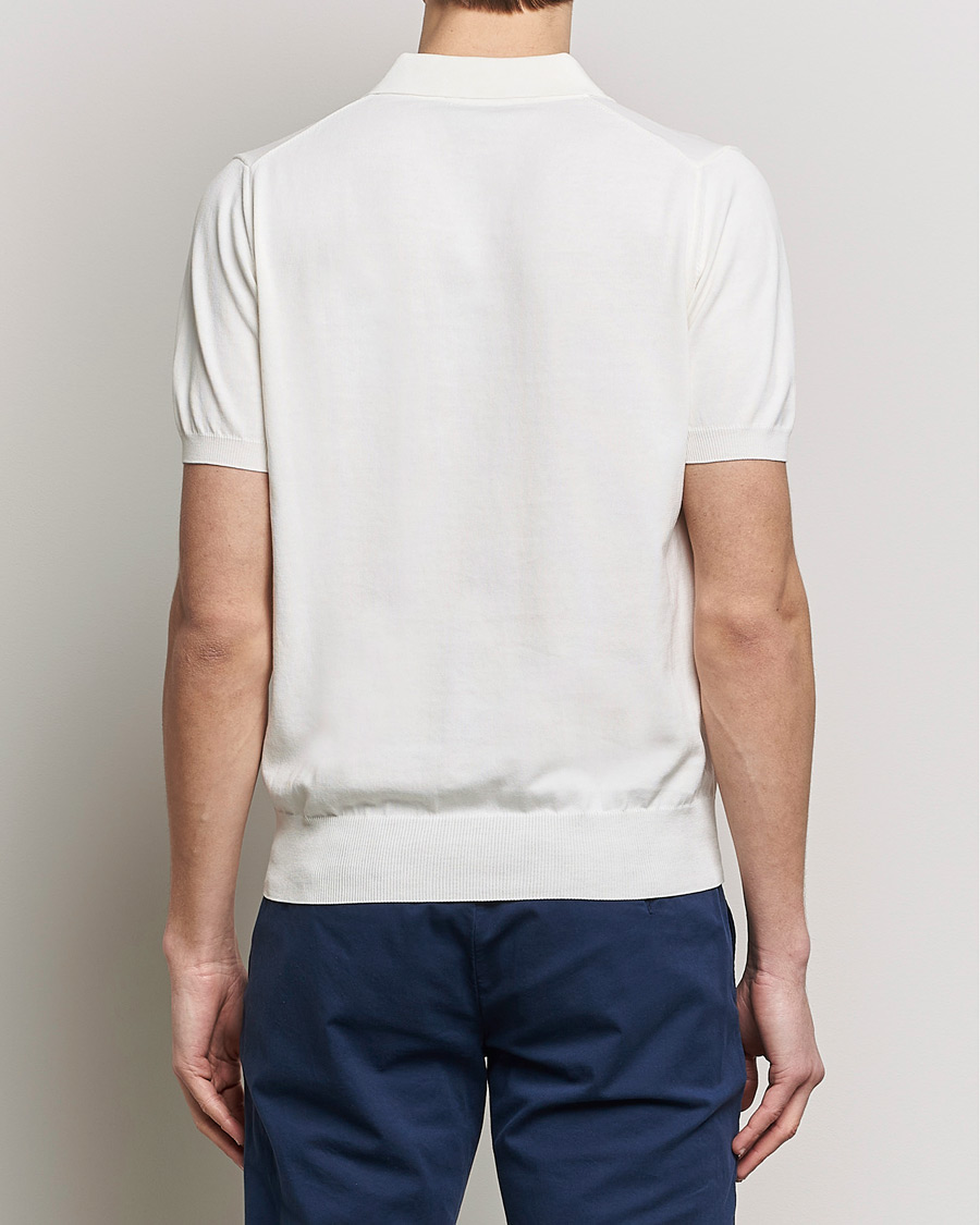 Herren | Poloshirts | Canali | Cotton Short Sleeve Polo White