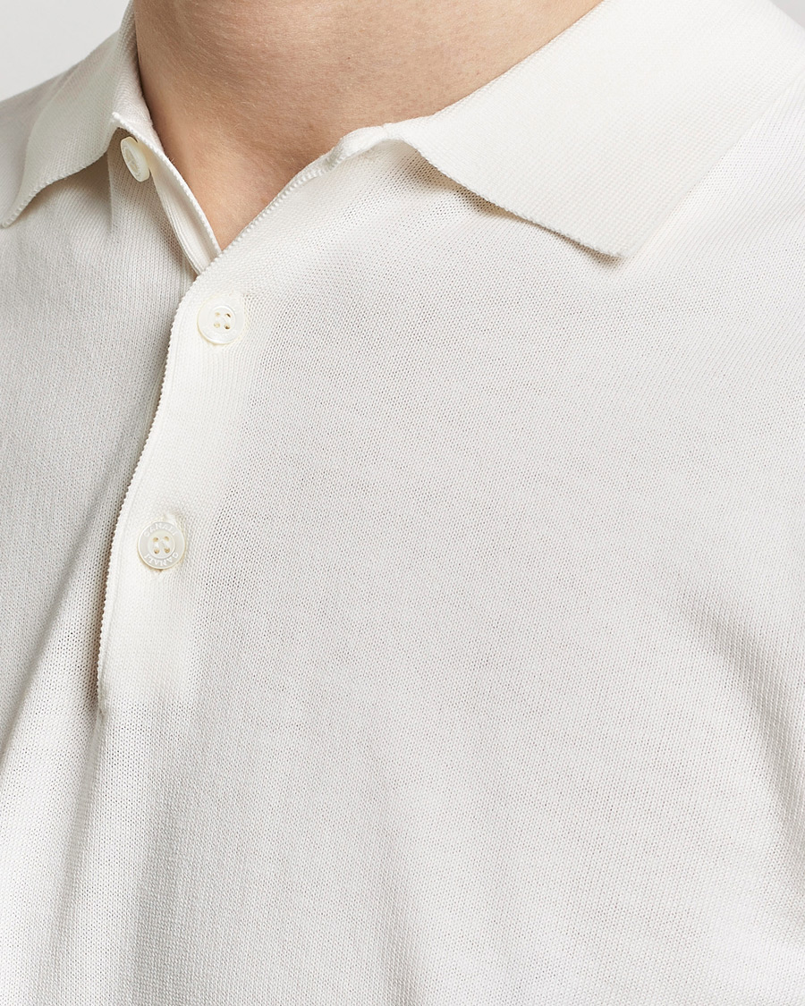 Herren | Poloshirts | Canali | Cotton Short Sleeve Polo White