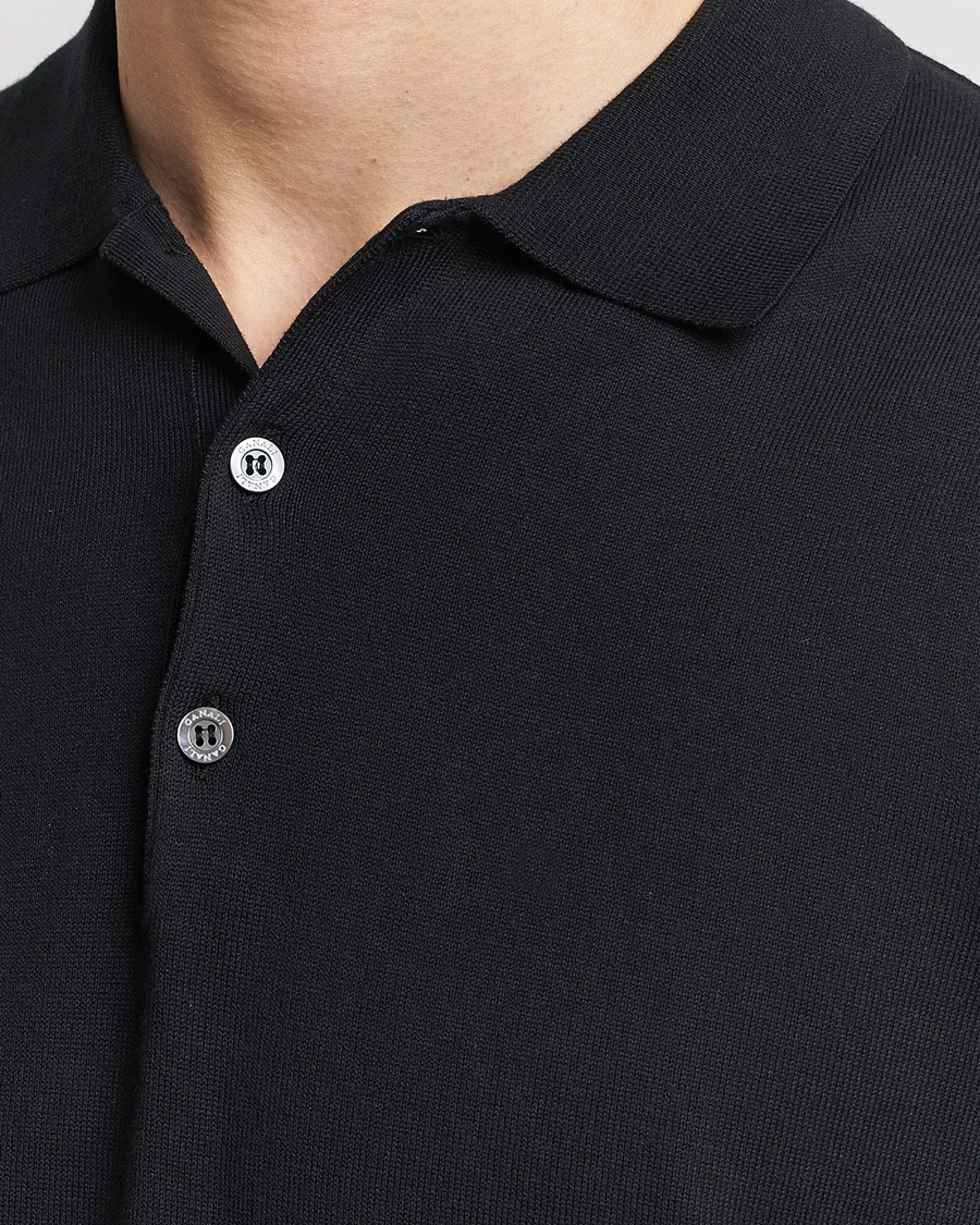 Herren | Poloshirts | Canali | Cotton Short Sleeve Polo Black
