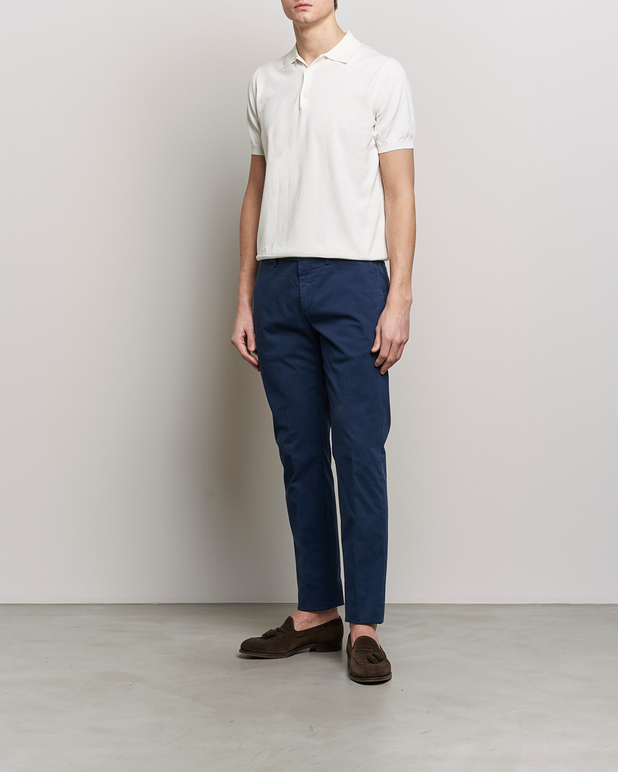 Herren | Hosen | Canali | Cotton Stretch Chinos Dark Blue