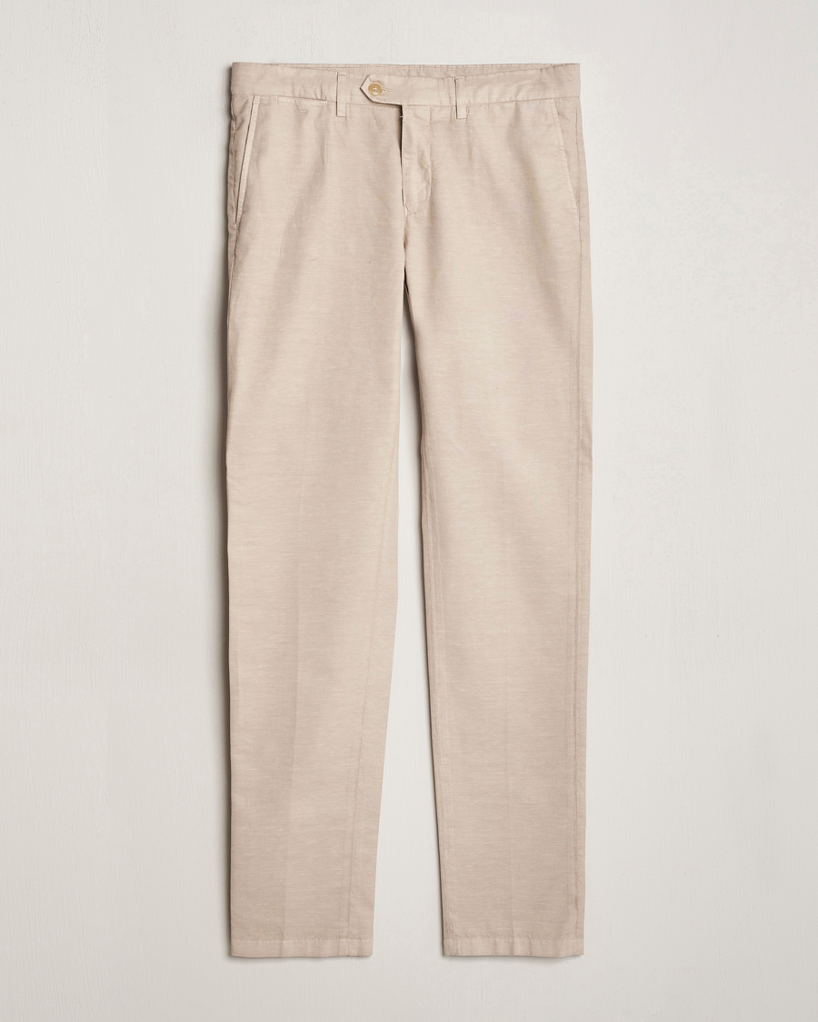 Herren | Hosen | Canali | Cotton/Linen Trousers Light Beige