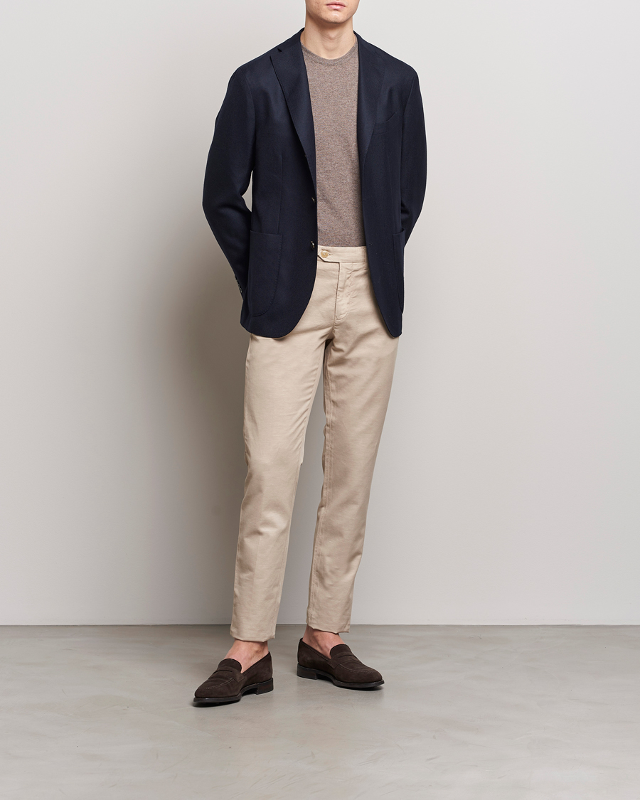 Herren | Hosen | Canali | Cotton/Linen Trousers Light Beige