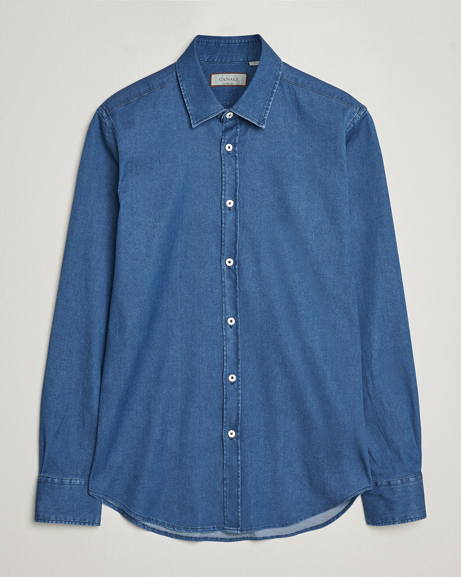Herren | Hemden | Canali | Slim Fit Denim Shirt Medium Washed