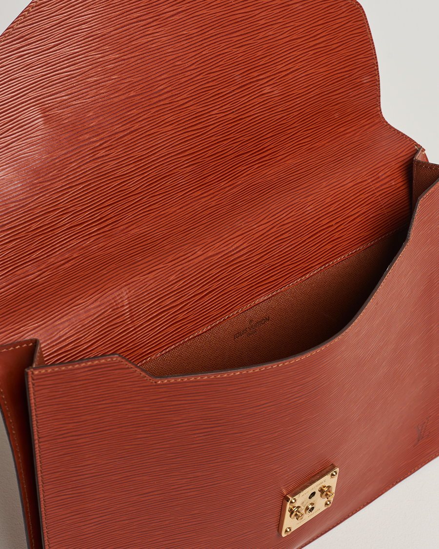 Herren | Louis Vuitton Pre-Owned Senateur Epi Leather Document Case Brown | Louis Vuitton Pre-Owned | Senateur Epi Leather Document Case Brown