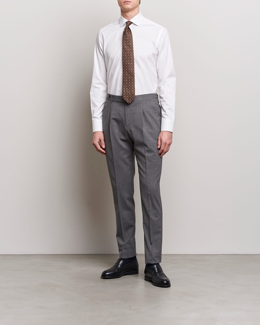 Herren | Hemden | Grigio | Cotton Twill Dress Shirt White