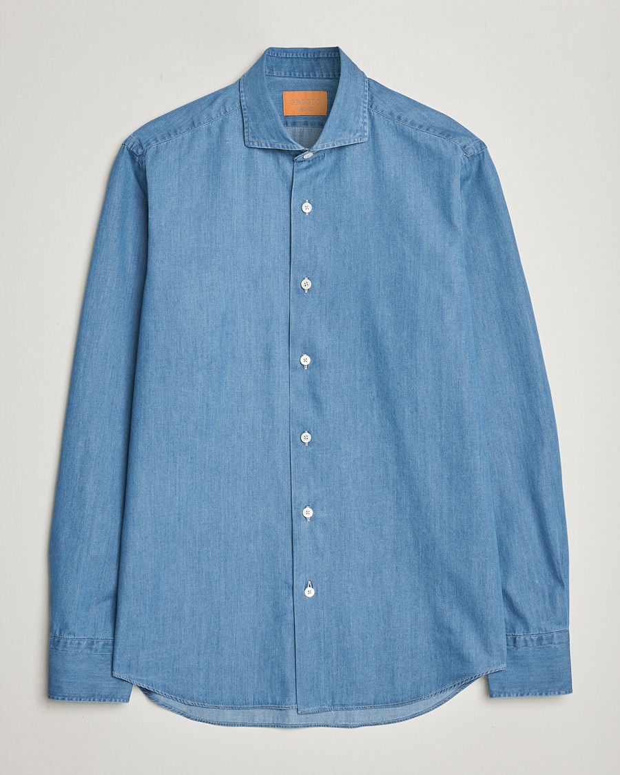 Herren | Hemden | Grigio | Denim Shirt Medium Blue
