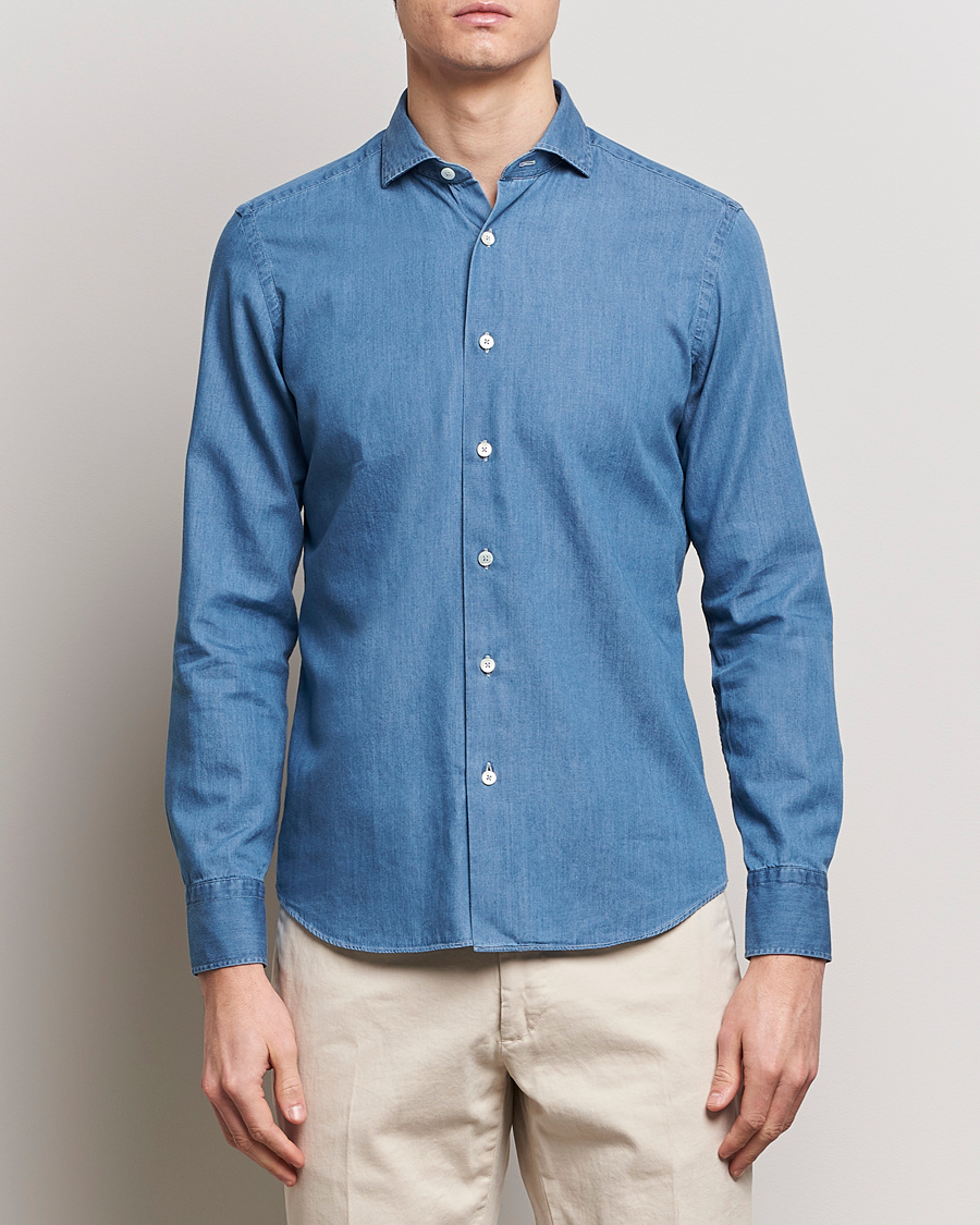 Herren | Grigio | Grigio | Denim Shirt Medium Blue