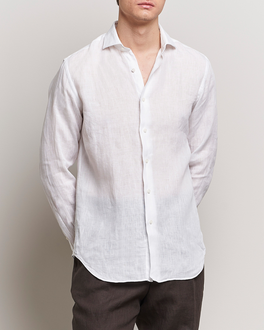 Herren | Kleidung | Grigio | Linen Casual Shirt White