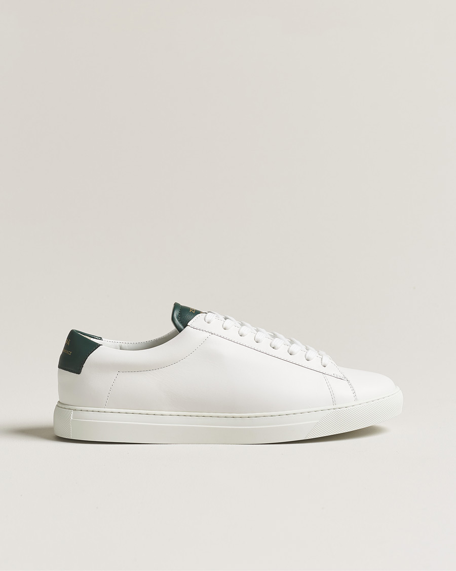 Herren | Zespà ZSP4 Nappa Leather Sneakers White/Dark Green | Zespà | ZSP4 Nappa Leather Sneakers White/Dark Green
