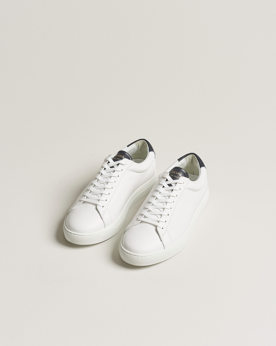 Herren | Weiße Sneakers | Zespà | ZSP4 Nappa Leather Sneakers White/Navy