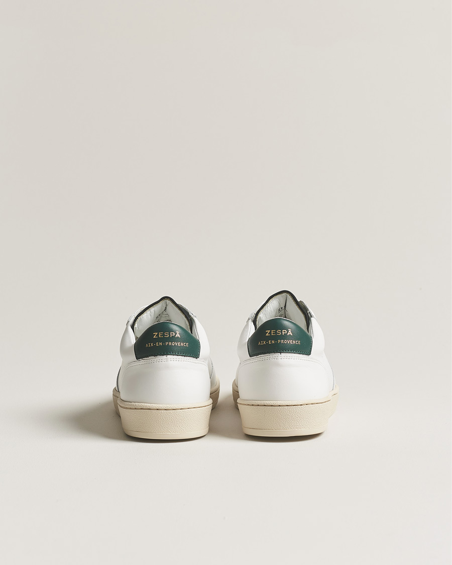 Herren | Zespà ZSP23 APLA Leather Sneakers White/Dark Green | Zespà | ZSP23 APLA Leather Sneakers White/Dark Green