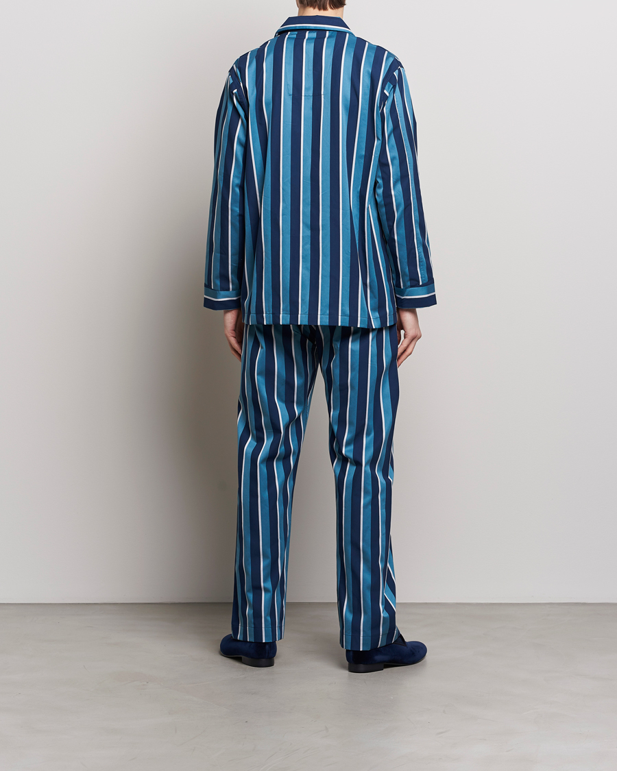Men | Pyjamas & Robes | Derek Rose | Cotton Striped Pyjama Set Teal