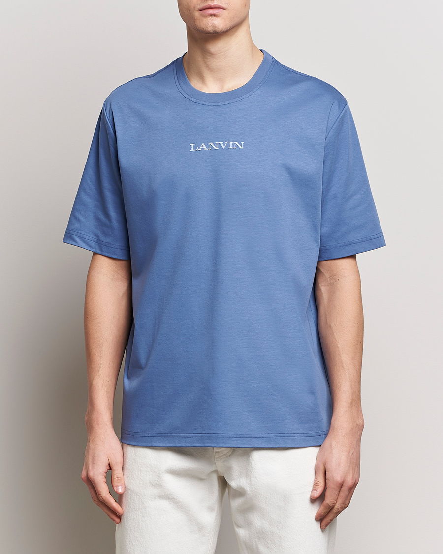 Herren | Kurzarm T-Shirt | Lanvin | Embroidered Logo T-Shirt Cornflower