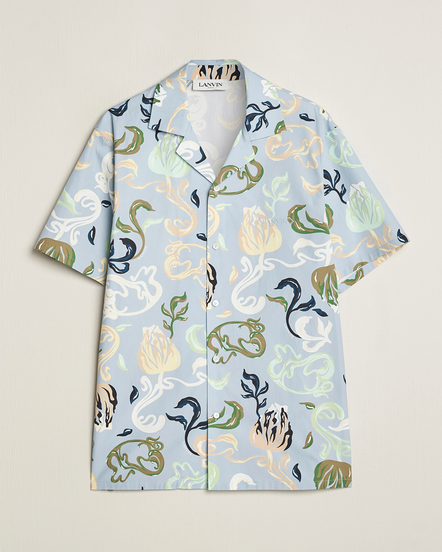 Herren | Hemden | Lanvin | Printed Bowling Shirt Azur