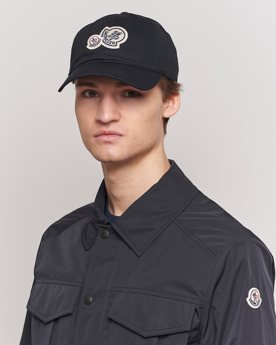 Herren | Moncler Double Logo Baseball Cap Black | Moncler | Double Logo Baseball Cap Black
