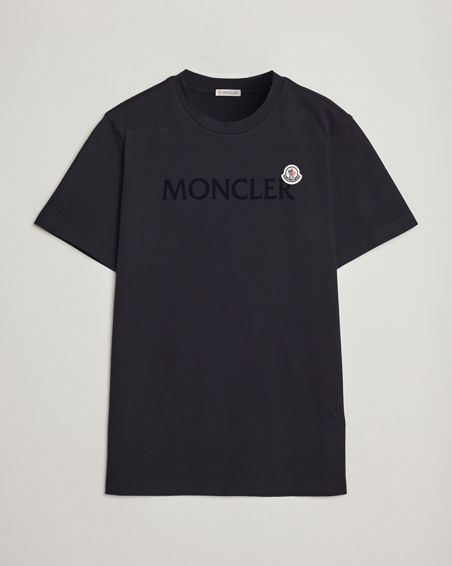 Herren | T-Shirts | Moncler | Lettering Logo T-Shirt Navy