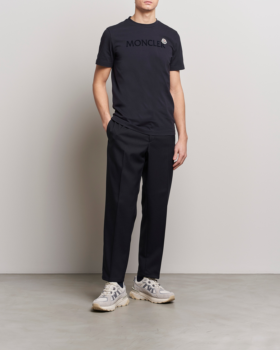 Herren | T-Shirts | Moncler | Lettering Logo T-Shirt Navy