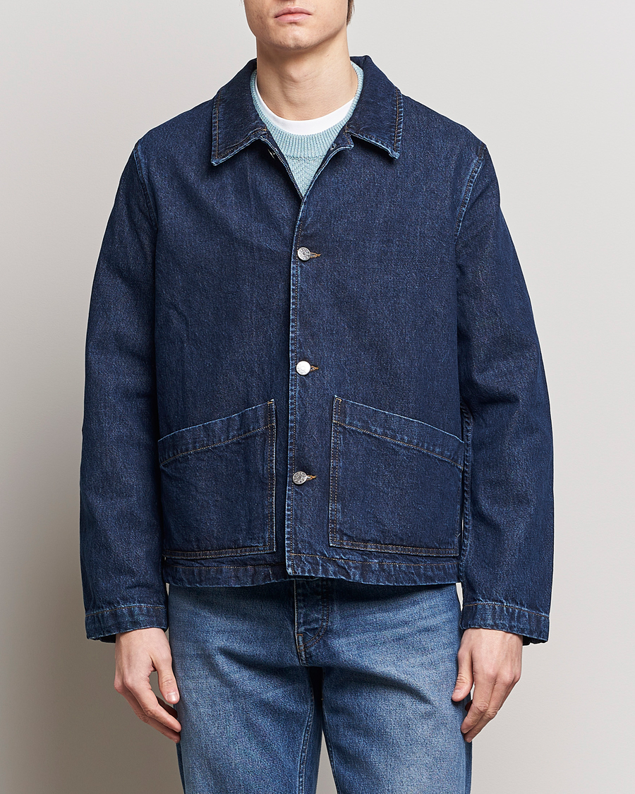 Herren | Zeitgemäße Jacken | Sunflower | Denim Worker Jacket Rinse Blue