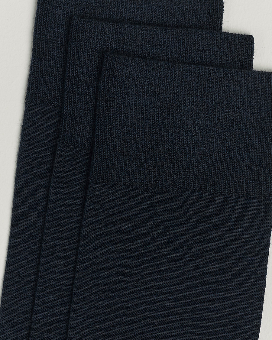 Herren | Kleidung | Amanda Christensen | 3-Pack Icon Wool/Cotton Socks Dark Navy