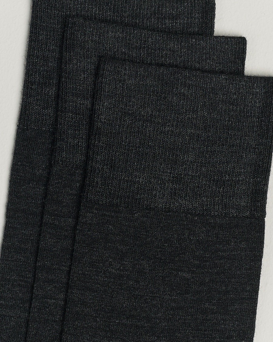 Herren | Kleidung | Amanda Christensen | 3-Pack Icon Wool/Cotton Socks Antracite Melange
