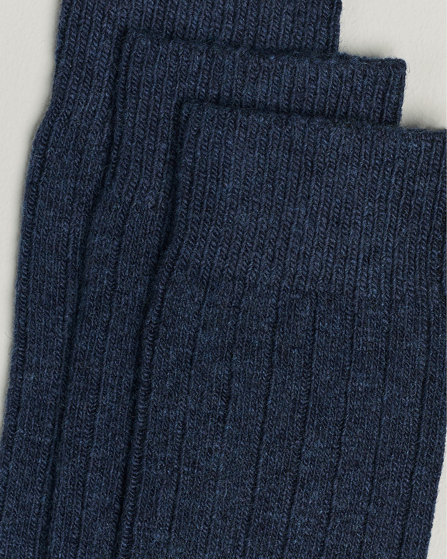 Herren | Kleidung | Amanda Christensen | 3-Pack Supreme Wool/Cashmere Sock Dark Blue Melange