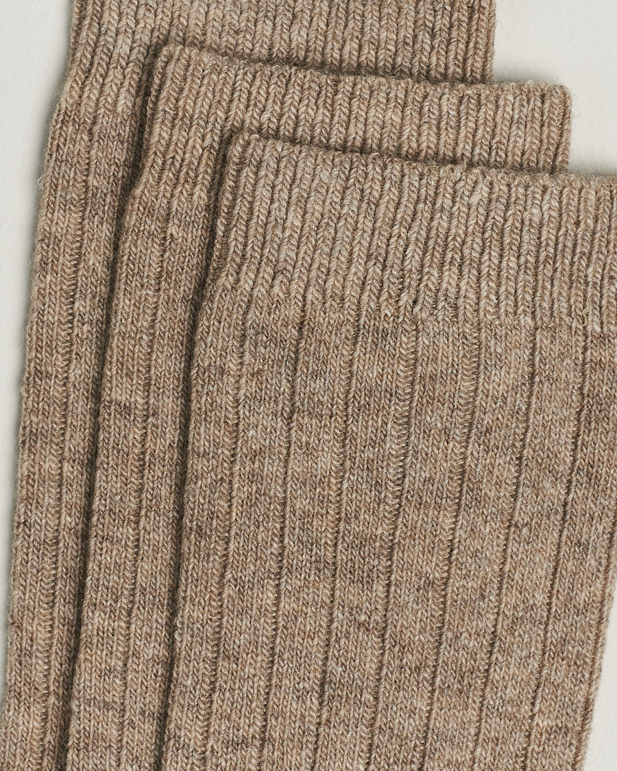 Herren | Amanda Christensen | Amanda Christensen | 3-Pack Supreme Wool/Cashmere Sock Beige Melange