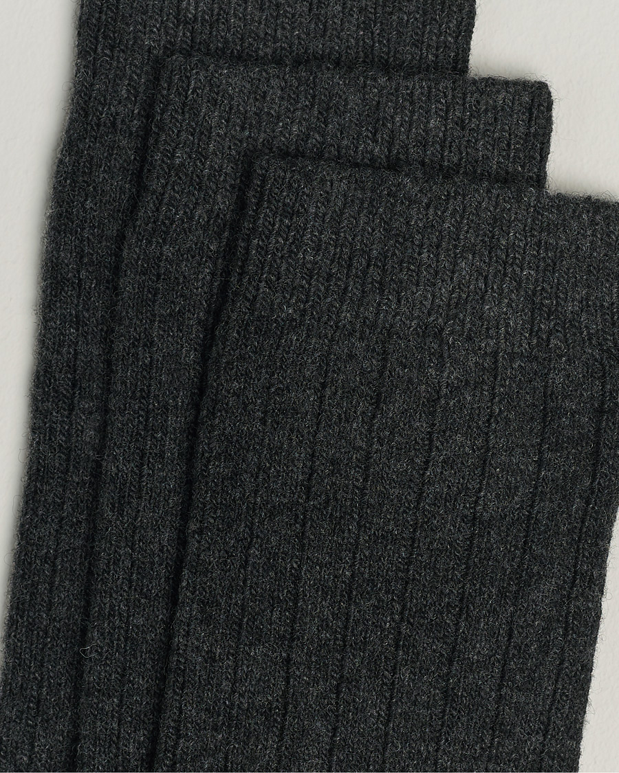 Men | Underwear & Socks | Amanda Christensen | 3-Pack Supreme Wool/Cashmere Sock Antracite Melange
