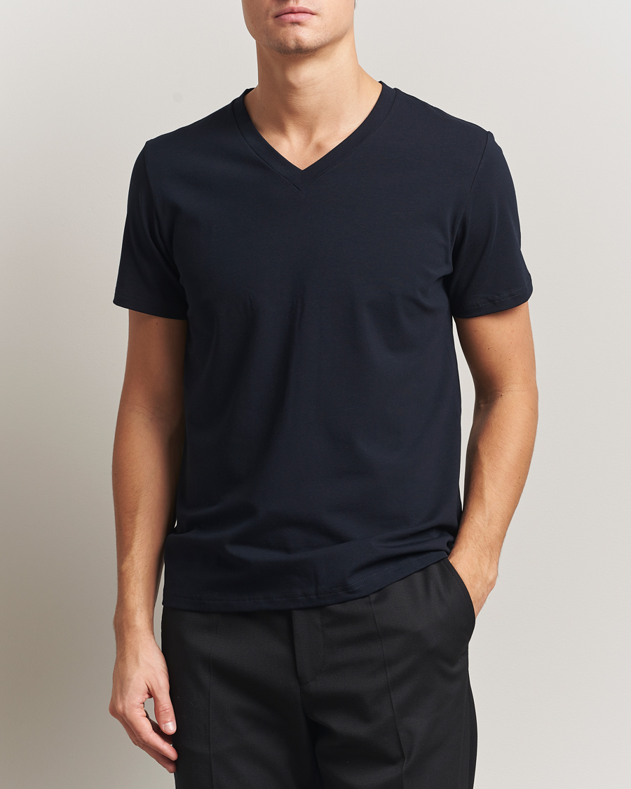 Herren | T-Shirts | Filippa K | Organic Cotton V-Neck T-Shirt Navy