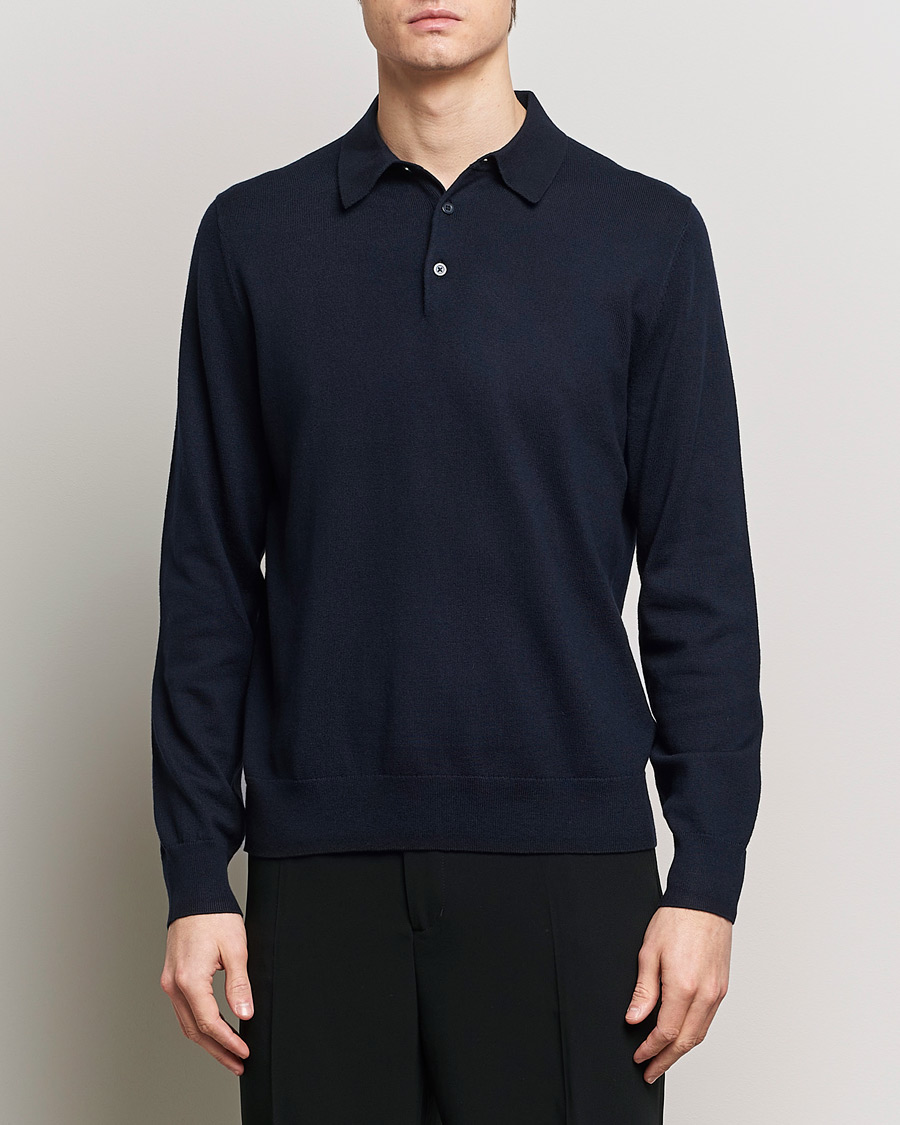 Herren | Kategorie | Filippa K | Knitted Polo Shirt Navy