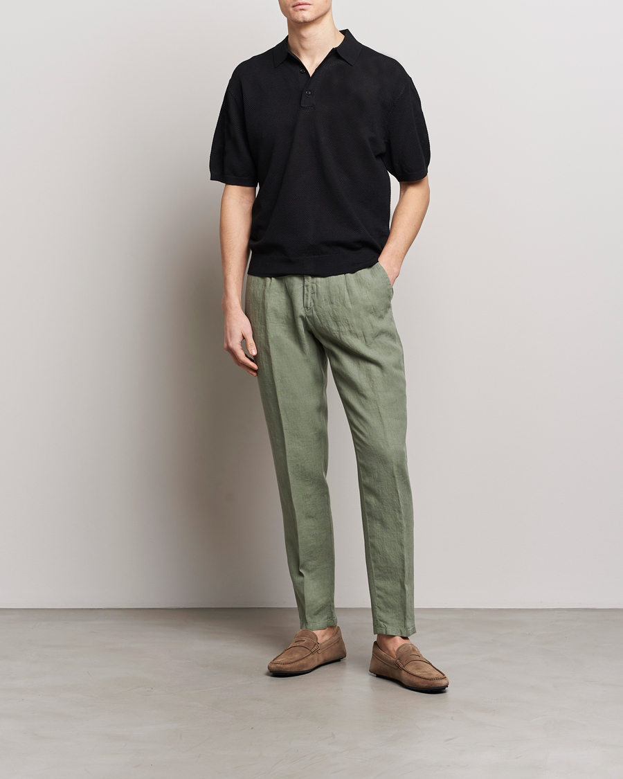Herren | Hosen | BOSS BLACK | Genius Slim Fit Linen Pants Open Green