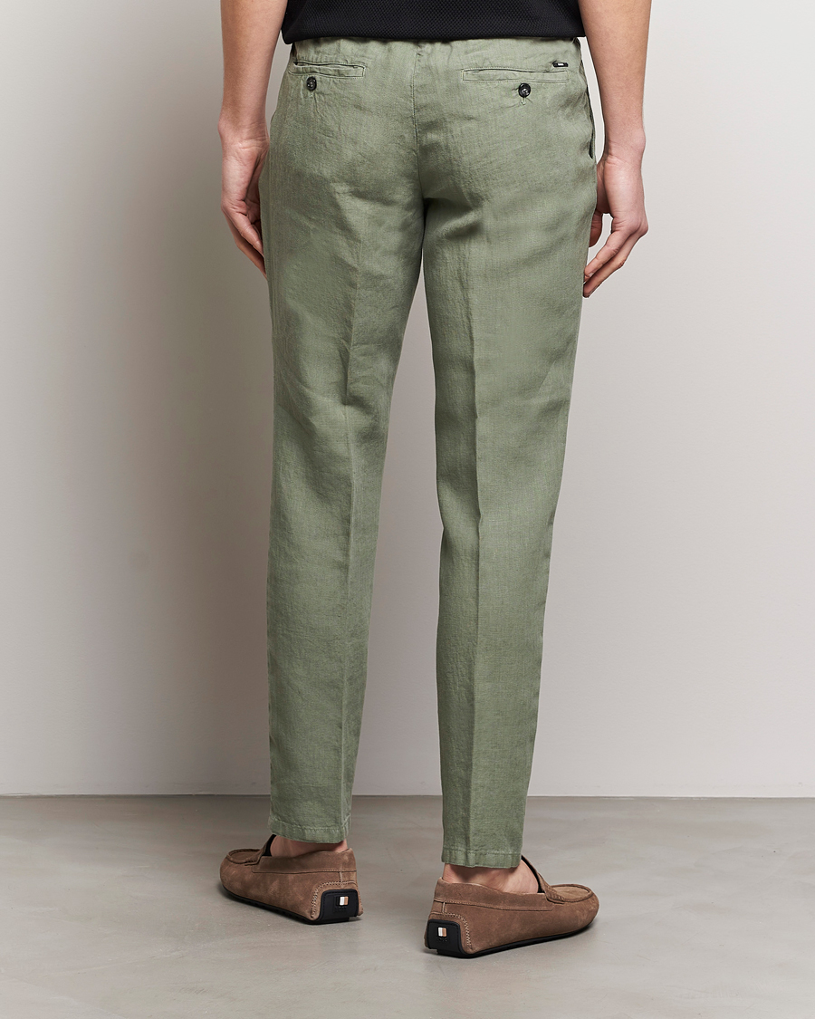 Herren | Hosen | BOSS BLACK | Genius Slim Fit Linen Pants Open Green