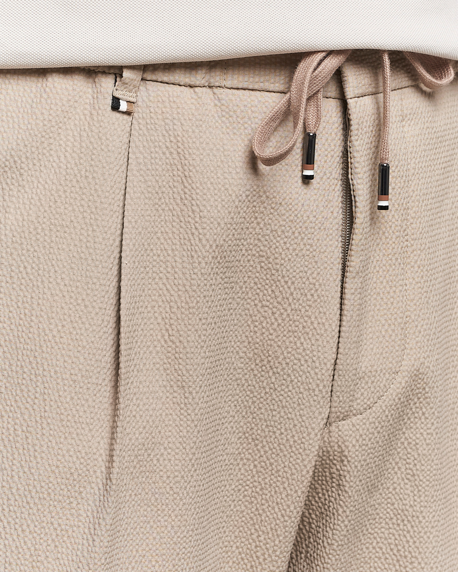 Herren | Hosen | BOSS BLACK | Perin Cotton Seersucker Pants Dark Beige