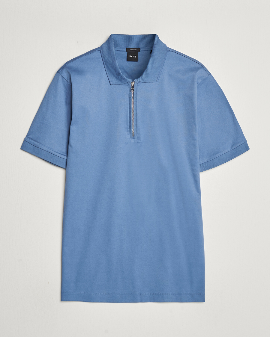 Herren | Poloshirts | BOSS BLACK | Polston Half Zip Polo Light Blue