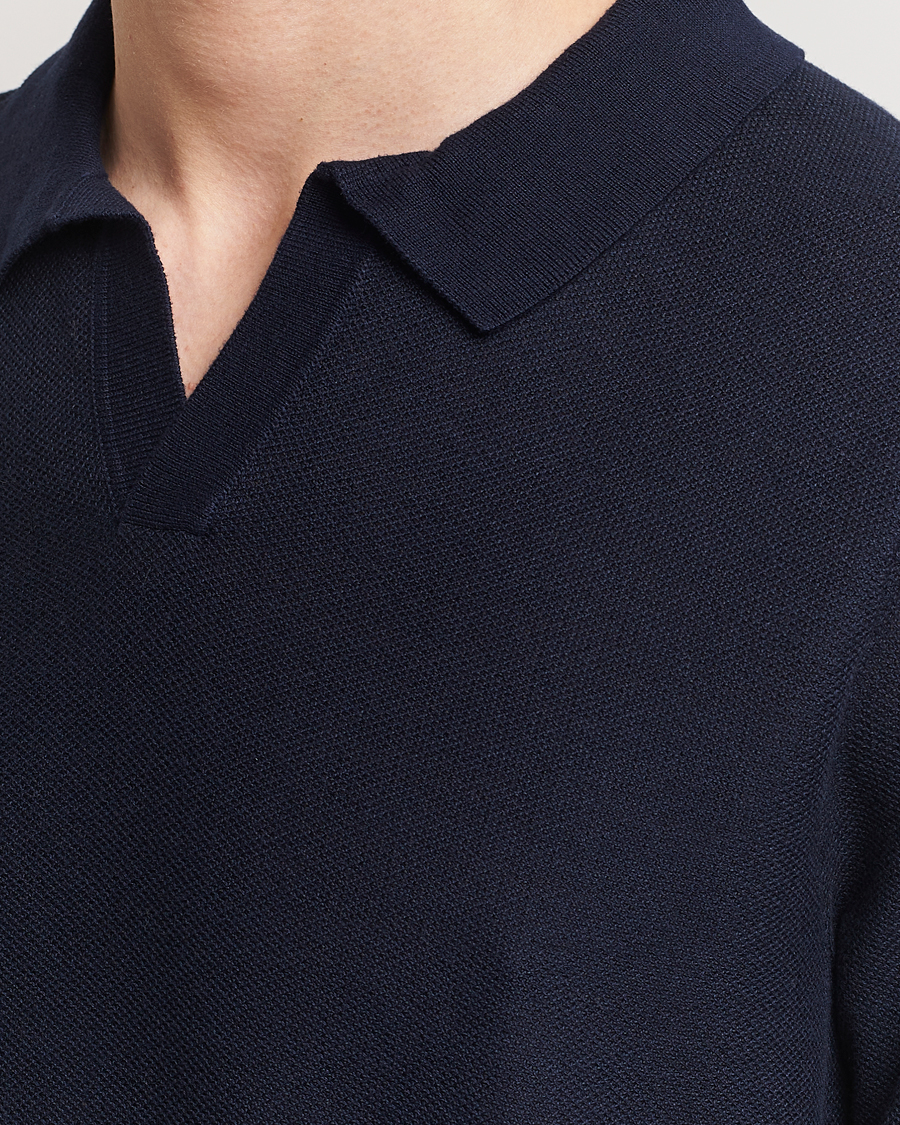 Herren | Poloshirts | BOSS BLACK | Tempio Open Collar Polo Dark Blue
